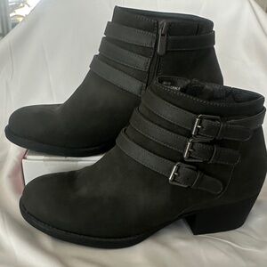 torrid Black Triple-Buckle Ankle Booties